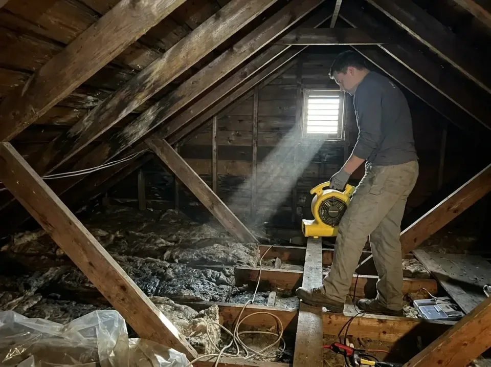 attic-water-damage-drying-proc-007 — frequently asked questions, Emergency Water Extraction & 24/7 Flood Response in Rockmar…